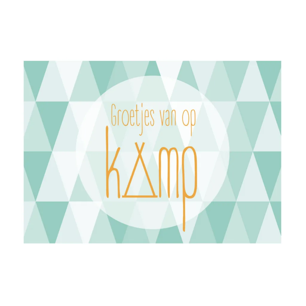 Postkaart (invul) Groetjes van op kamp driehoeken